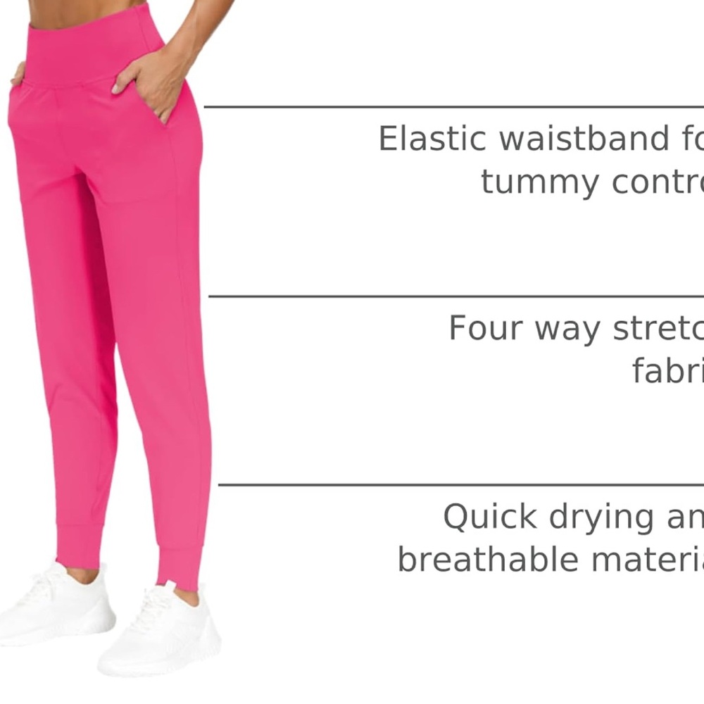 The Gym People Pink pull on women’s joggers NWOT, Large - Picture 2 of 9